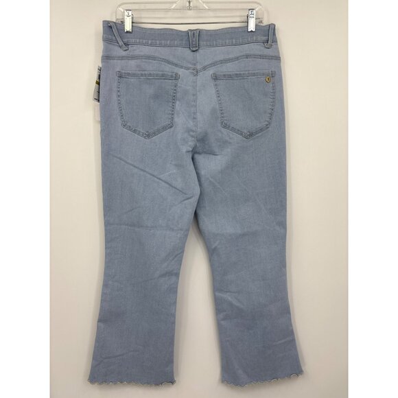 Democracy Ab Solution High Rise Cropped Flare Jean Embroidered Hem 14 NEW - Picture 7 of 7